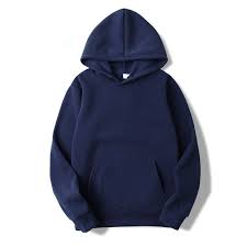 Navy Blue Plain Hoodie for Unisex