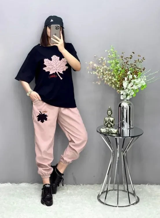 T.S Leaf Printed Night Suit