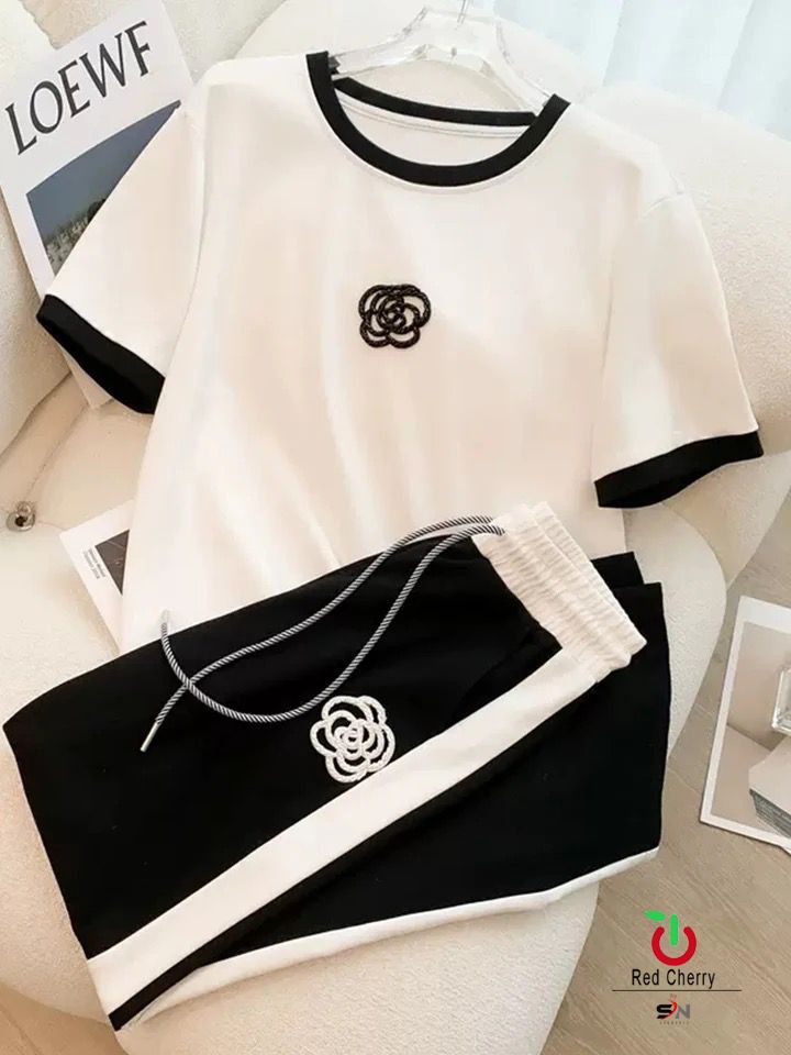 T.S Flower Printed White Night Suit