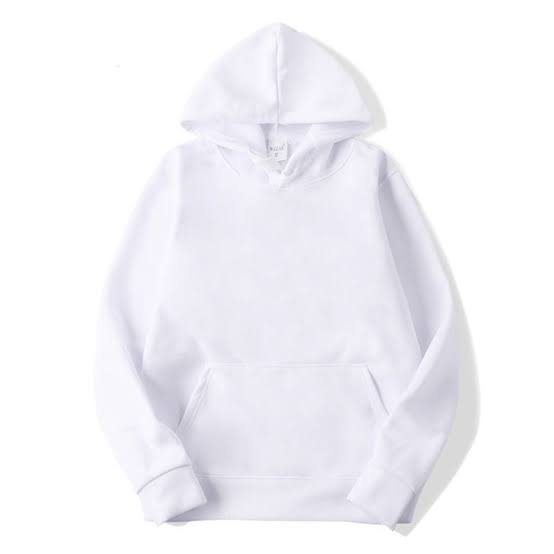 White Plain Hoodie for Unisex