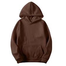 Brown Plain Hoodie for Unisex